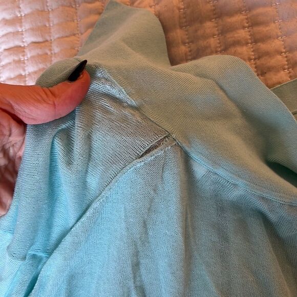 Vince Shirt‎ Womens XL Blue Collared Slim Fit Button Front Cotton Top - Picture 5 of 9